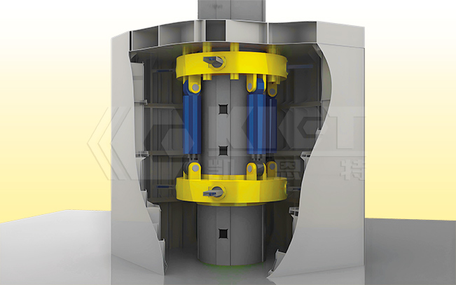 Pin-type lifting hydraulic system is applied to the synchronous lifting of offshore drilling platforms