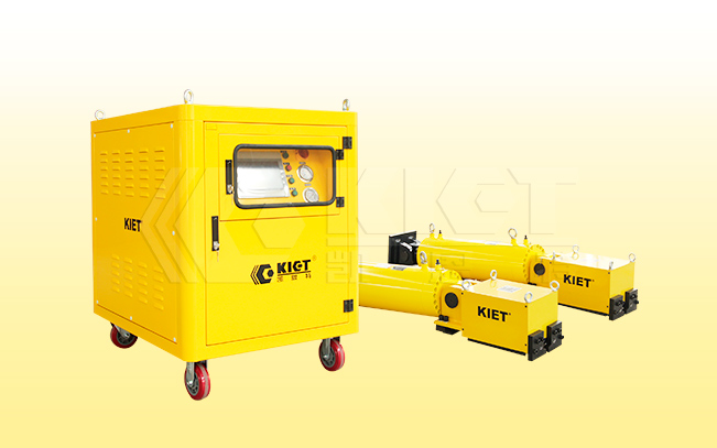 Clamp rail type synchronous pushing hydraulic system is applied in industries such as power, bridges and construction