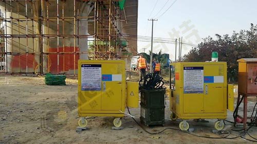 Frequency conversion synchronous lifting system for highway deviation correction