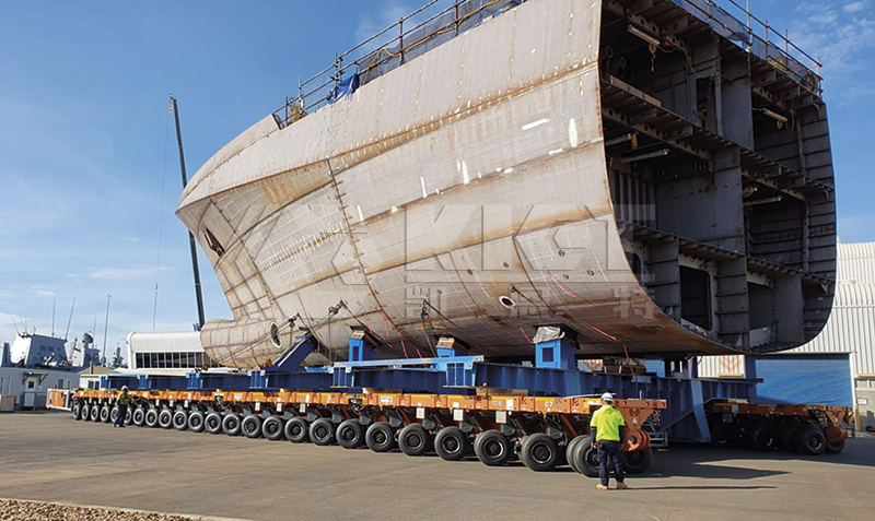 SPMT For Transporting Ship Sections Within The Shipyard