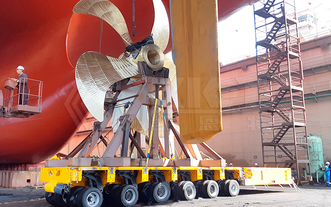 SPMT For Transporting Ship Sections, Hulls, Propellers, And Marine Diesel Engines
