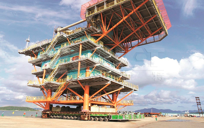 SPMT For Relocating And Shipping Offshore Drilling Platforms And Jacket Structures