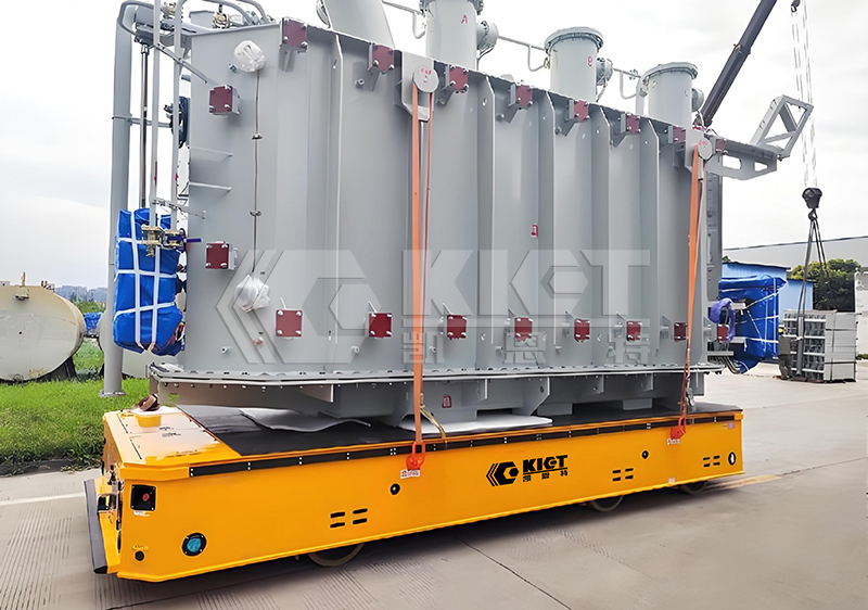 Intelligent heavy duty transfer vehicles are used for the transportation of large transformers