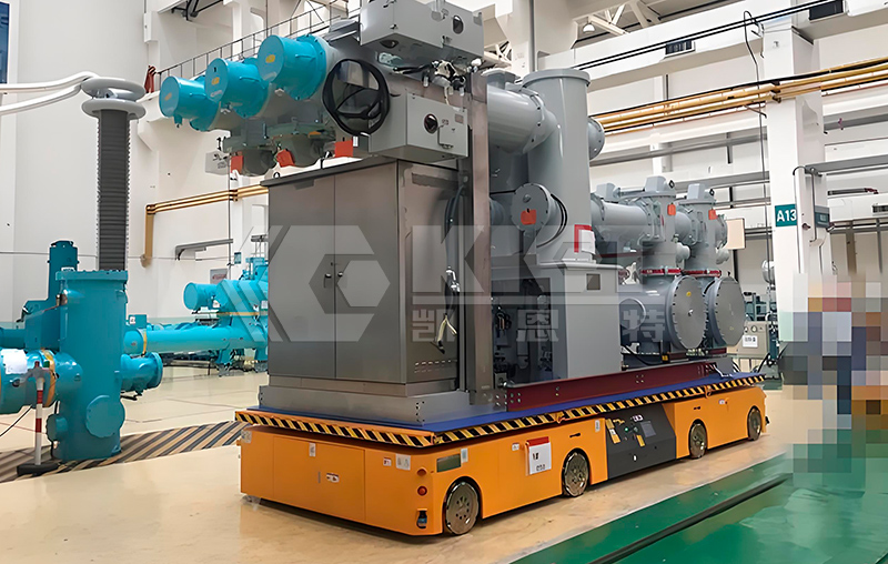 Intelligent heavy duty transfer vehicles are used for the transportation of high voltage electrical groups