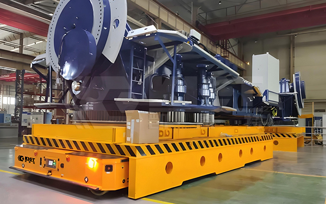 Intelligent heavy duty transfer vehicles are used in the power industry for the transportation of transformers, high-voltage electrical equipment, wind turbine nacelles, hubs, large motors, etc.