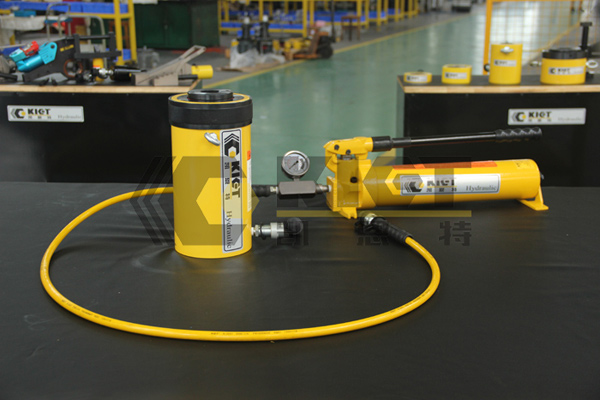 Steel manual hydraulic pump station is used with hydraulic jack