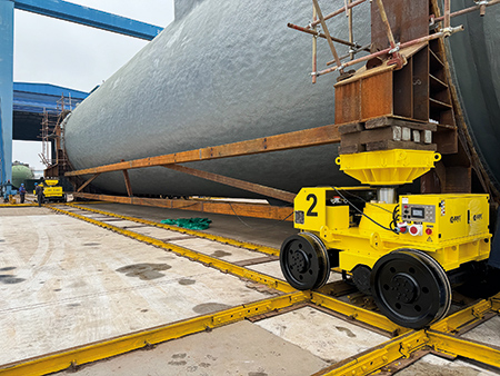 300T Smart Heavy-load Transfer Cart moved LPG tanks at China Merchants Group