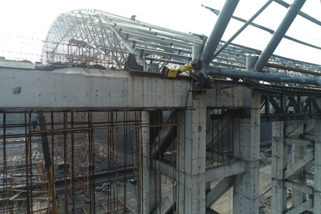 Synchronized Launching System used for coal storage roof installation at Jiangsu Shagang Group