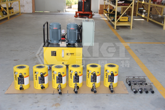 150T high tonnage hydraulic cylinder is equipped with 2.2KW dual-motor electric hydraulic pump