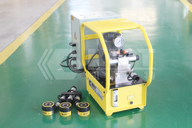 One drive three 13T hollow plunger hydraulic cylinder and electric hydraulic pump(Solenoid Valve)