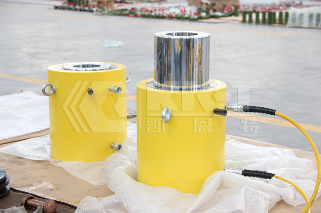 200T hollow plunger hydraulic cylinder and electric hydraulic pump(Double Acting)